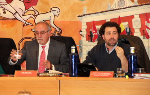 José Masa (izquierda) y Pedro del Cura, durante el Pleno de hoy (Foto: Rivas Actual)