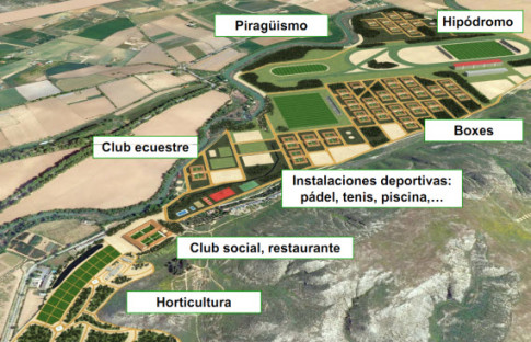 Infografía del proyecto de complejo turístico en torno a la Casa de la Monta