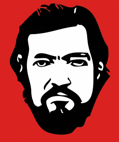 Imagen de Julio Cortázar utilizada para el anuncio de la Semana del Libro de Rivas 2014