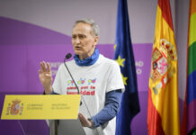 En la imagen, Miguel Ángel Sánchez en el acto en el que recibió la Medalla del Gobierno de España a la Promoción de los Valores de Igualdad, el 7 de septiembre de 2022 en el Ministerio de Igualdad.